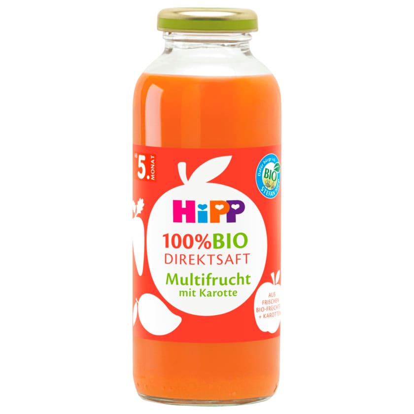 Hipp 100% Bio Direktsaft Multifrucht mit Karotte nach dem 4.Monat 330g